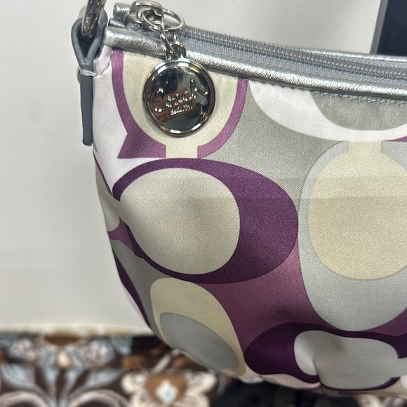Coach purple & silver Coach Logo Bag EUC - Picture 2 of 12